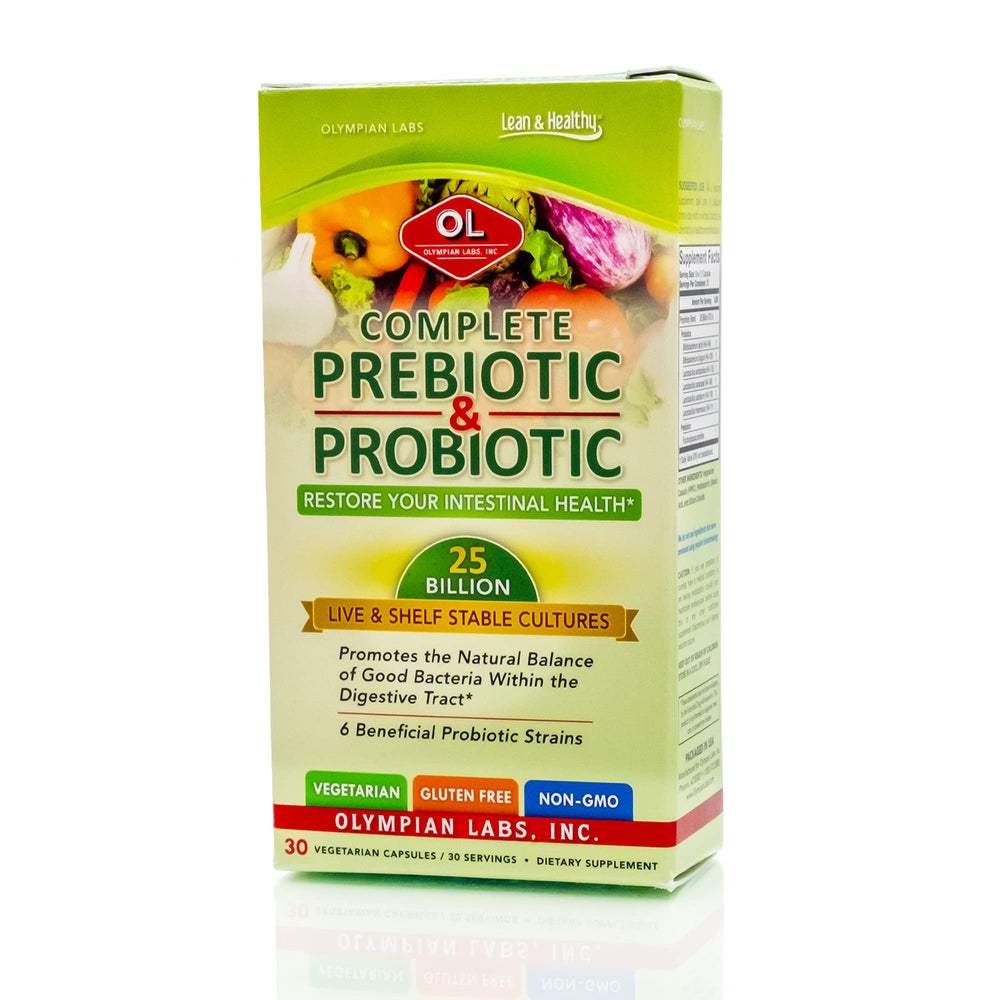 Olympian Labs prebiotic and probiotic 25B CFU 30 capsules bottle