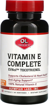 Bottle with Olympian Labs Vitamin E Complete Tocomin 200IU label