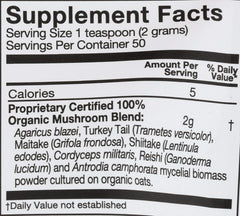Close-up of seven-mushroom blend in Om Immune Superfood Powder