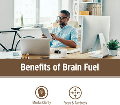 Capsules of OM Mushroom Brain Fuel supplement