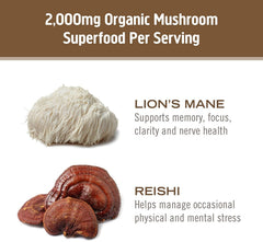 Label emphasizing organic mycelial biomass and full spectrum