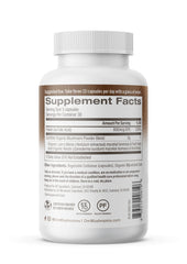 Shelf display of OM Mushroom products with other supplements