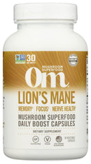 Om Mushroom Superfood Lion's Mane Capsules bottle – 90 capsules (fruit body and mycelium)