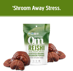 Label of OM Mushroom Superfood Reishi Powder