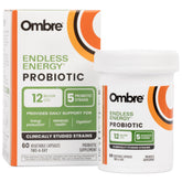Ombre Endless Energy probiotic bottle on white background