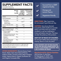 Bottle label for Omega 3-6-9 + DHA Gummies for Kids Lemon and Orange flavor