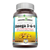 Amazing Omega 3.6.9 lemon bottle with 250 softgels