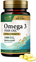 Front label of Omega 3 Fish Oil 2400mg bottle