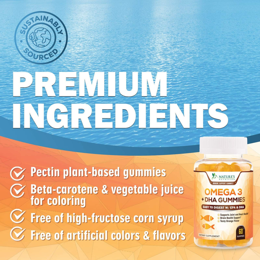 Healthy lifestyle concept with omega-3 gummies