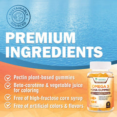 Healthy lifestyle concept with omega-3 gummies