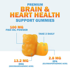 Gummies supporting brain health with DHA