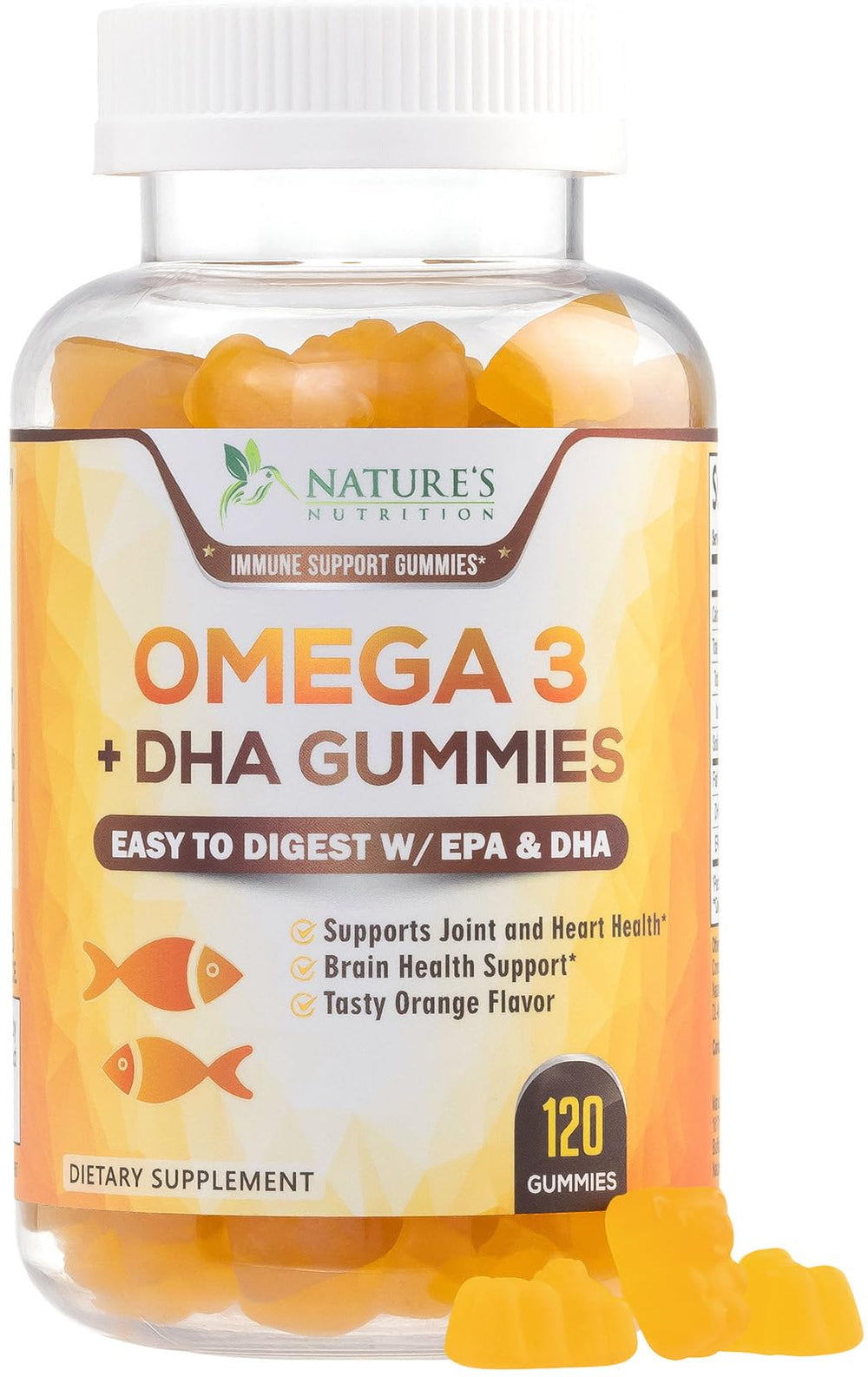 Orange-flavored Omega 3 Fish Oil Gummies bottle