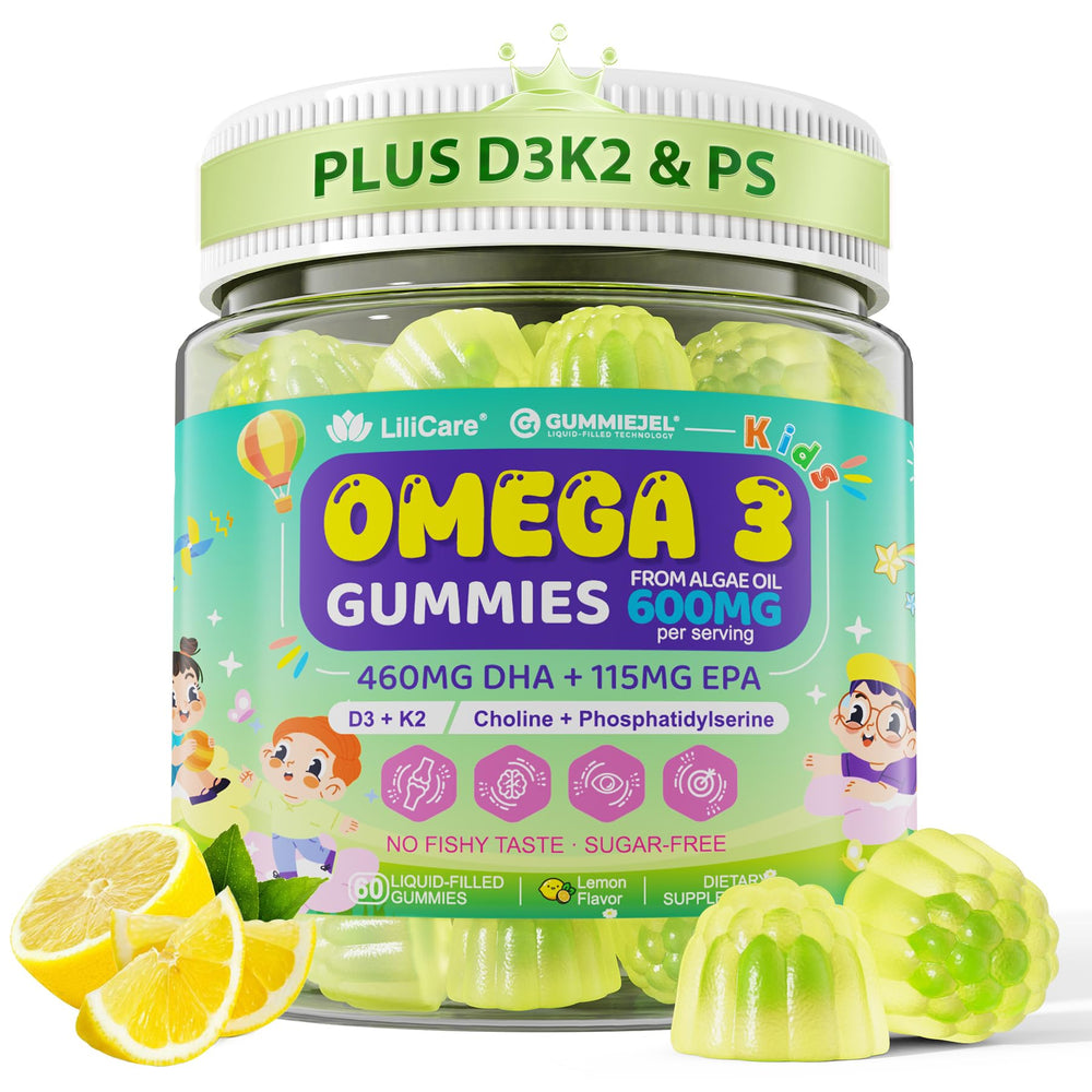 Bottle of Omega-3 for Kids 4+ lemon gummies