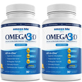 Bottle of Omega Blu Triple Strength Fish Oil with 90 servings