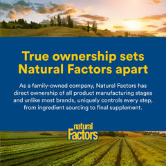 Natural Factors logo with flaxseed product packaging