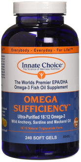 Omega Sufficiency Lemon 240 Capsules bottle front view
