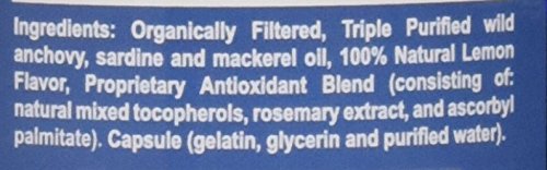 Packshot featuring Omega Sufficiency Lemon 240 Capsules bottle with lemons