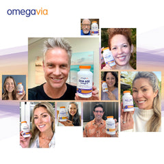 120 softgels bottle of OmegaVia DHA 600 mg