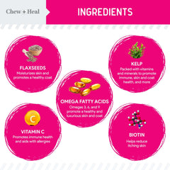 Back label showing ingredients and dosage for omega 3 dog powder