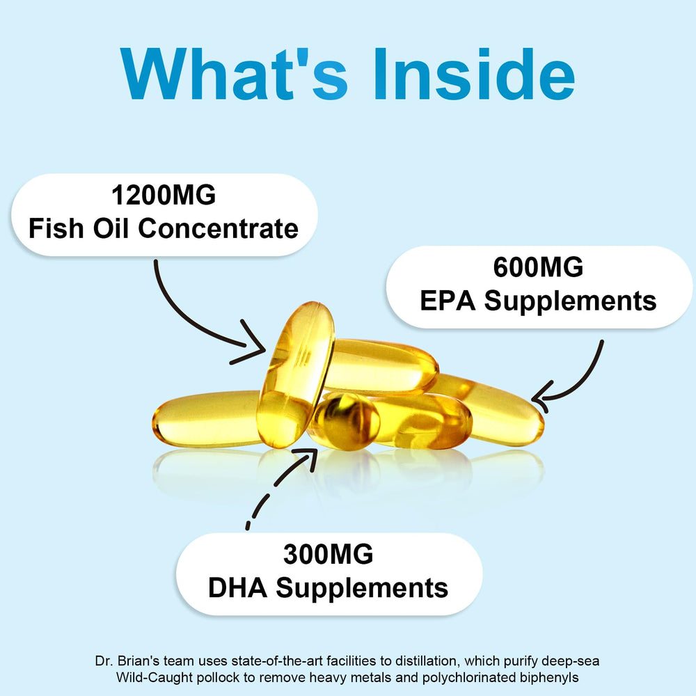 Close-up of Dr. Brian Omega-3 bottle showing 1200 mg