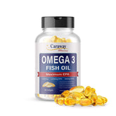 Omega 3 Fish Oil bottle front view showing 180 softgels