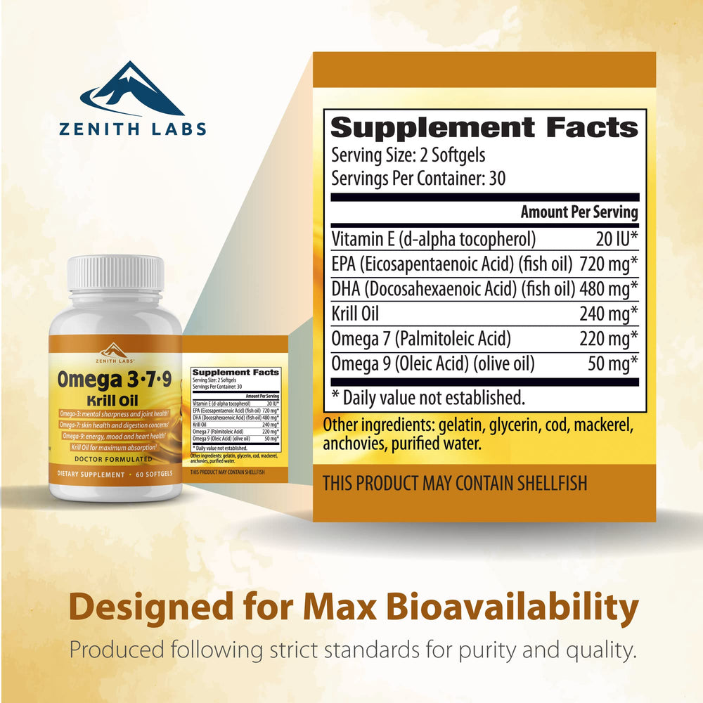 Close-up of krill oil capsules