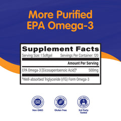 Graphic showing 500 mg EPA in triglyceride form