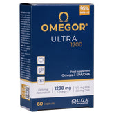 Front view of OMEGOR Omega-3 Ultra 1200mg bottle