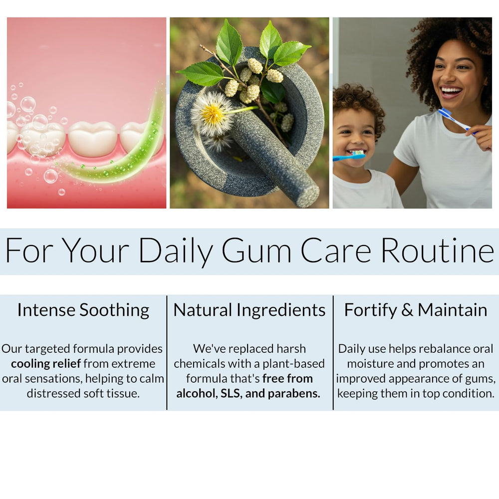 Close-up of the custom-designed silicone gum massager with soft bristles