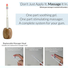 User applying cooling gel to gums during the ritual