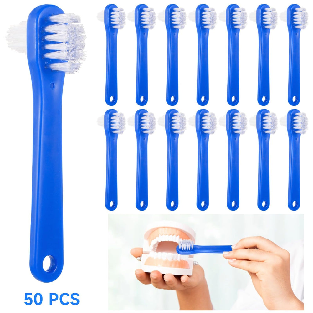All-in-one denture cleaning brush for home use