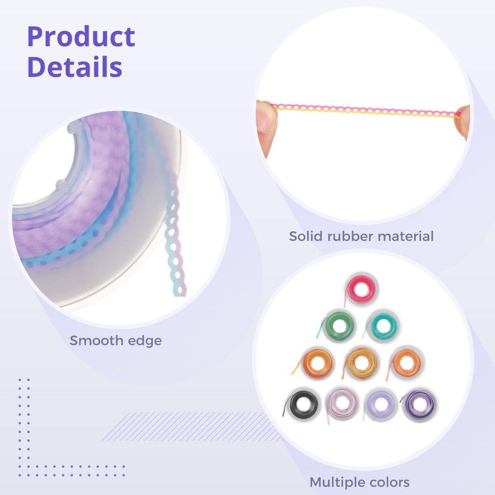 Easy-install orthodontic rubber power chains for braces