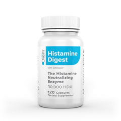 Omne Diem Histamine Digest DAO bottle label showing 30,000 HDU