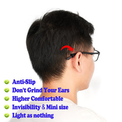 Product packaging showing 10 pairs of Omnful glasses ear grips.