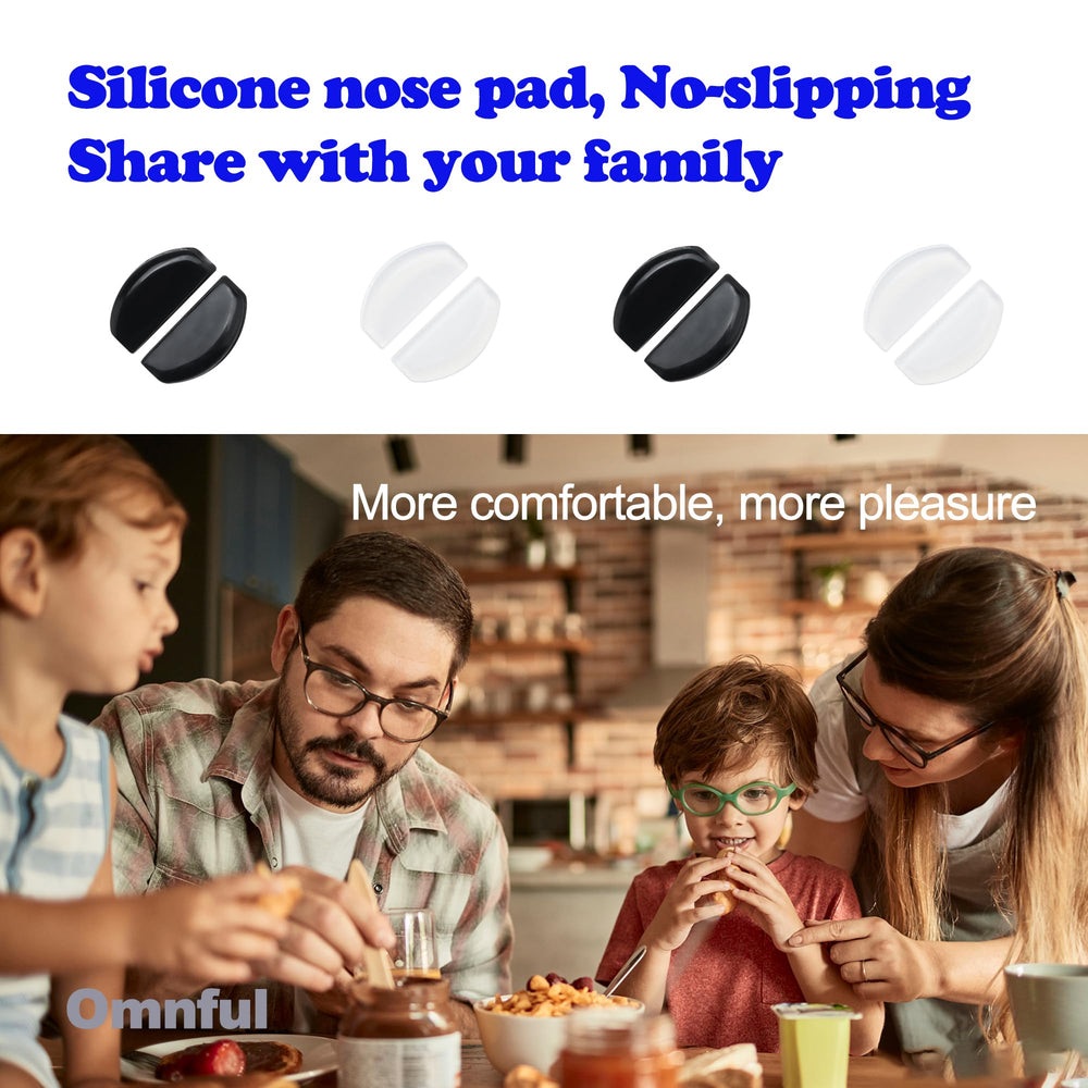 Packaging showing 5 or 10 pairs of Omnful nose pads