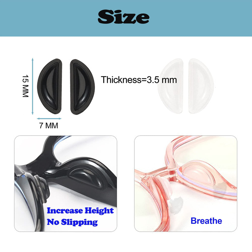 Self-adhesive nose pads ready to install on eyeglasses