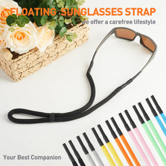 Sunglasses strap in Black color worn around neck