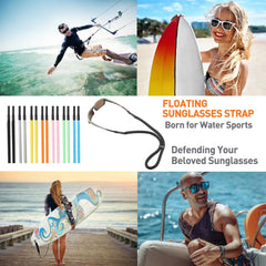 Pack of four floating eyeglasses straps in assorted colors