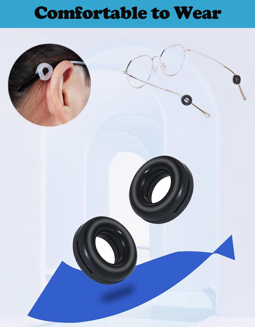 Individual silicone temple tip sleeve for glasses