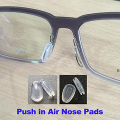 Nose pads compatible with push-in mount frames including Oakley-style eyewear