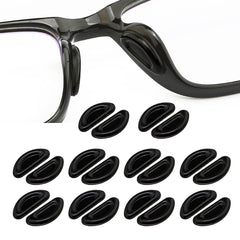 Omnful 2.0mm silicone nose pads, black, 10 pairs, close-up