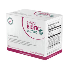 OMNi BiOTiC Hetox capsules in hand emphasizing easy, shelf-stable liver-support daily routine