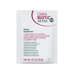 OMNi BiOTiC Hetox packaging on shelf signaling a hypoallergenic gut-liver support option