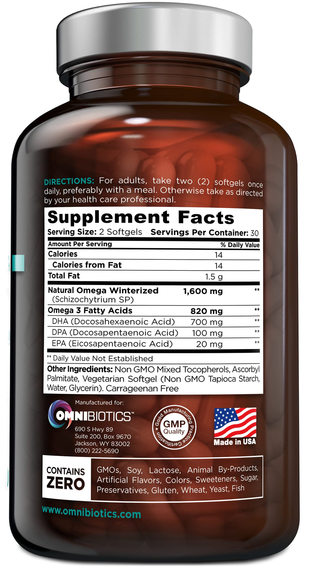 Algae-based DHA and EPA illustration for vegan omega-3