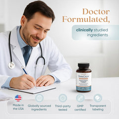 Made in USA and third-party lab tested seal on OmniCalm bottle