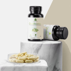 Omnite daily-use ritual—packaged capsules for consistent respiratory self-care.