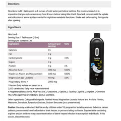 Usage instruction showing 1 tablespoon dosage