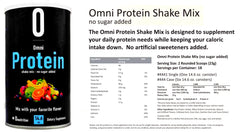Label of Omni Protein Shake Mix No Sugar Added Unflavored 14.6 oz
