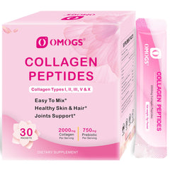 OMOGS Collagen Peptides Powder bottle with Prebiotics and Cranberry Extract