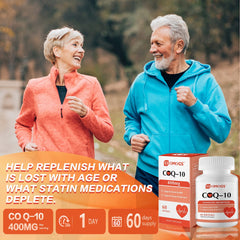 Graphic illustrating energy and wellness benefits of CoQ10